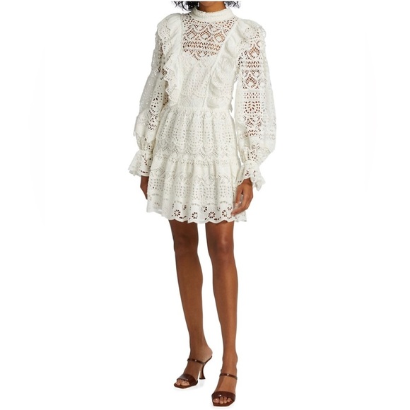 NWT Sea New York Patrizia Lace Open Back Mini Dress in White Size 6 - Picture 7 of 15